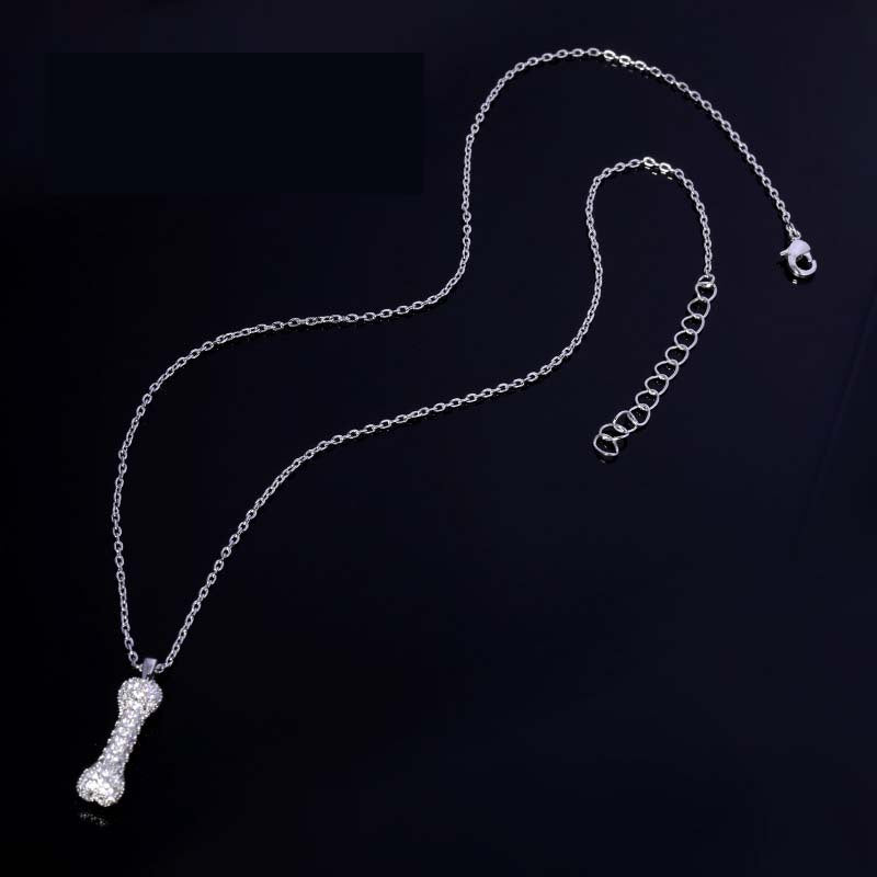 Women's & Men's Wang Trendy Bone Sweet Cool Hip Hop Style Zircon Necklaces