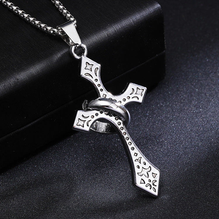Women's & Men's Baroque Cross Hip Hop Versatile Sweater Chain Pendants