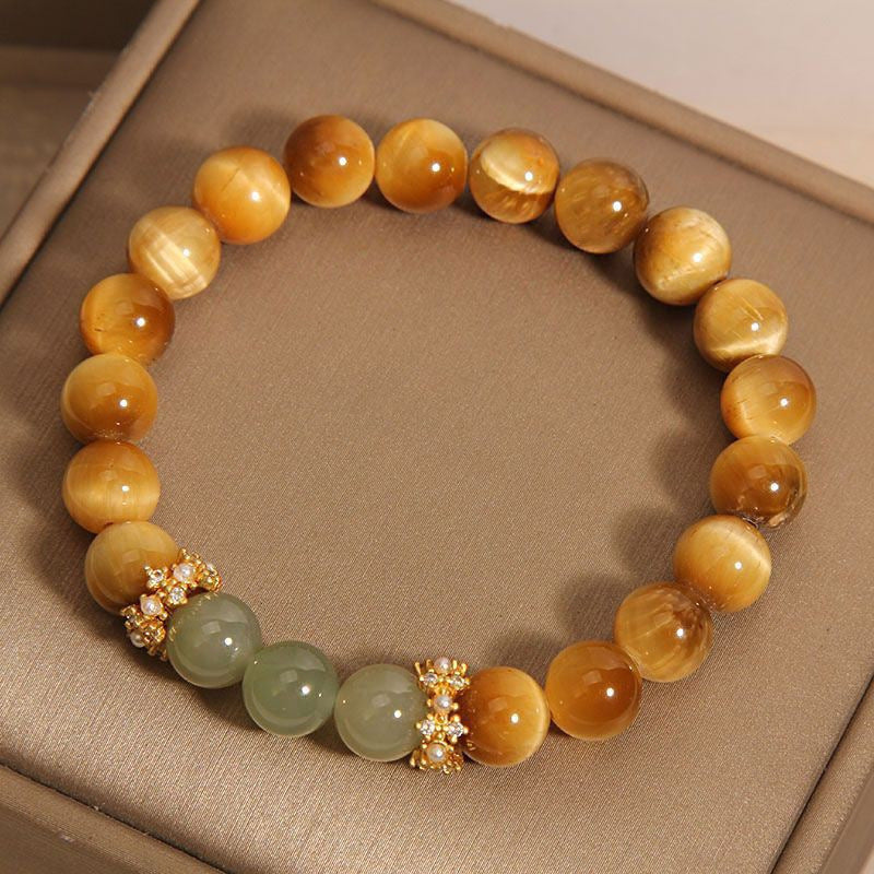 Women's Minority Tigereye Goldfish Simple High Class Elegant Hand Bracelet