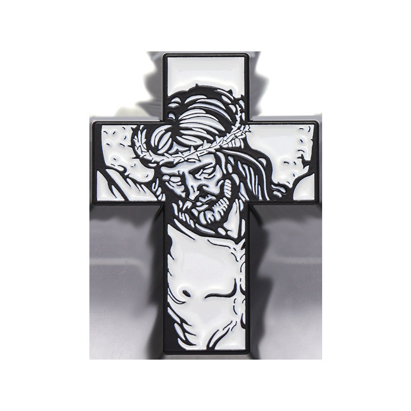 Cross Creative Pattern Hot Black White Brooches