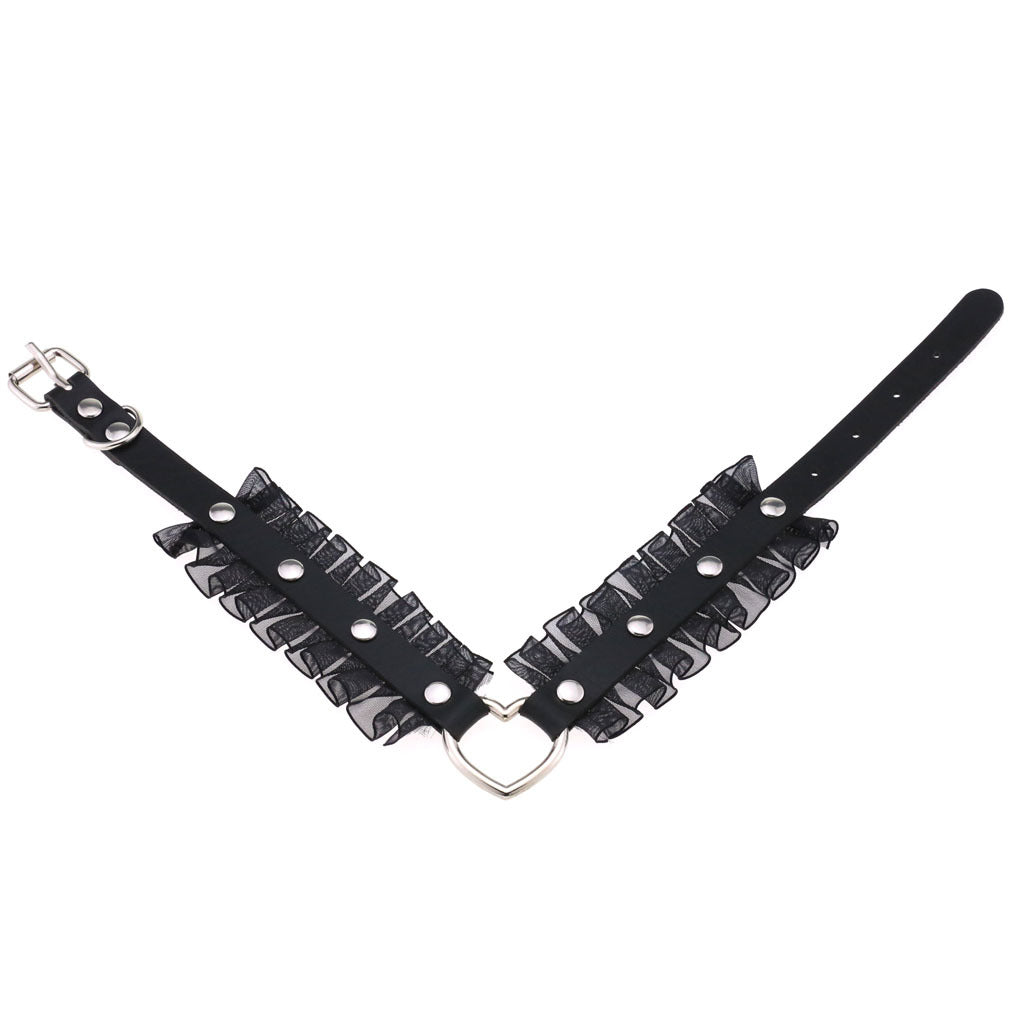 Women's Punk Soft Lace Black Elegant Beautiful Skin Peach Heart Heart-shaped Necklaces