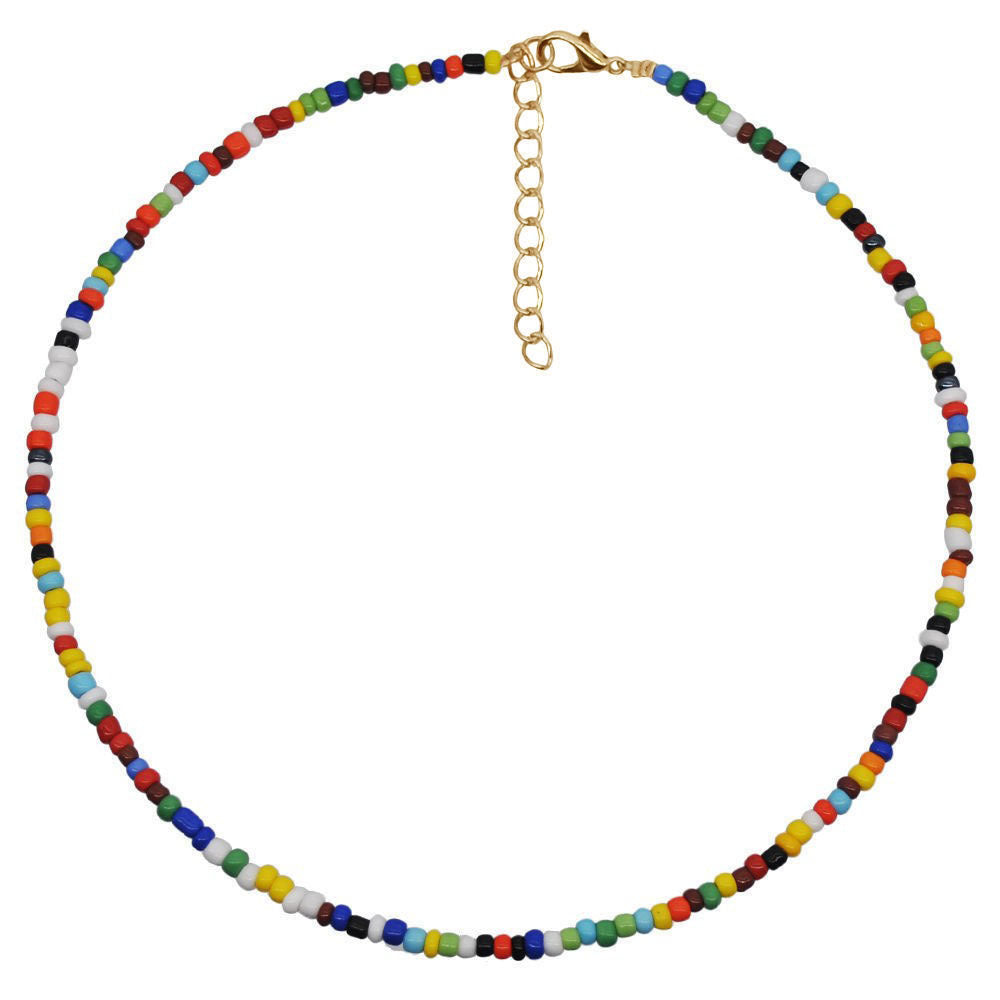 Women's Clavicle Chain Sweet Personalized Color Bead Handmade Beaded Necklaces