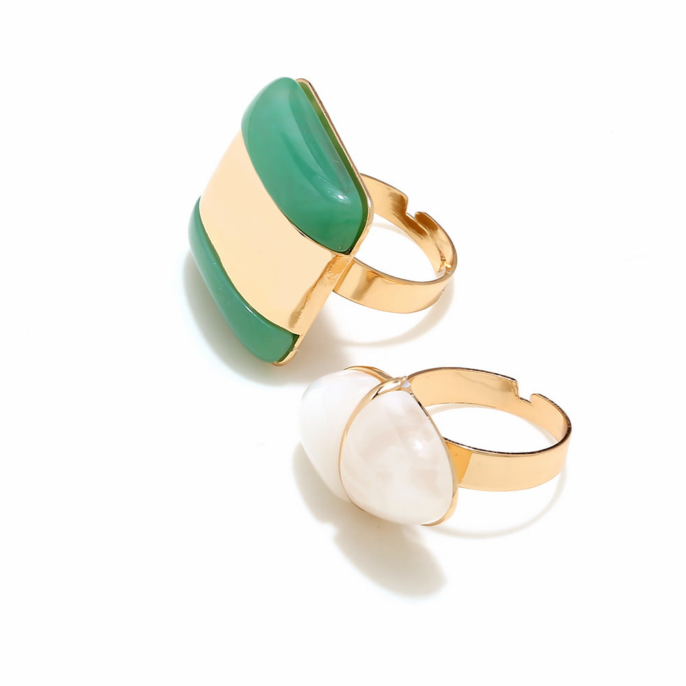 Women's Exaggerated Multiple Contrast Color Geometric Resin Fashion Geometry Rings