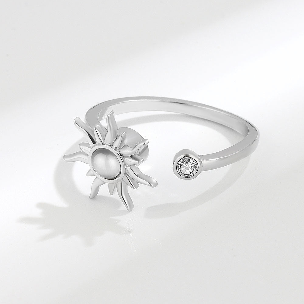Release Pressure Sunflower Female Minority Simple Atmospheric Rotatable Index Rings