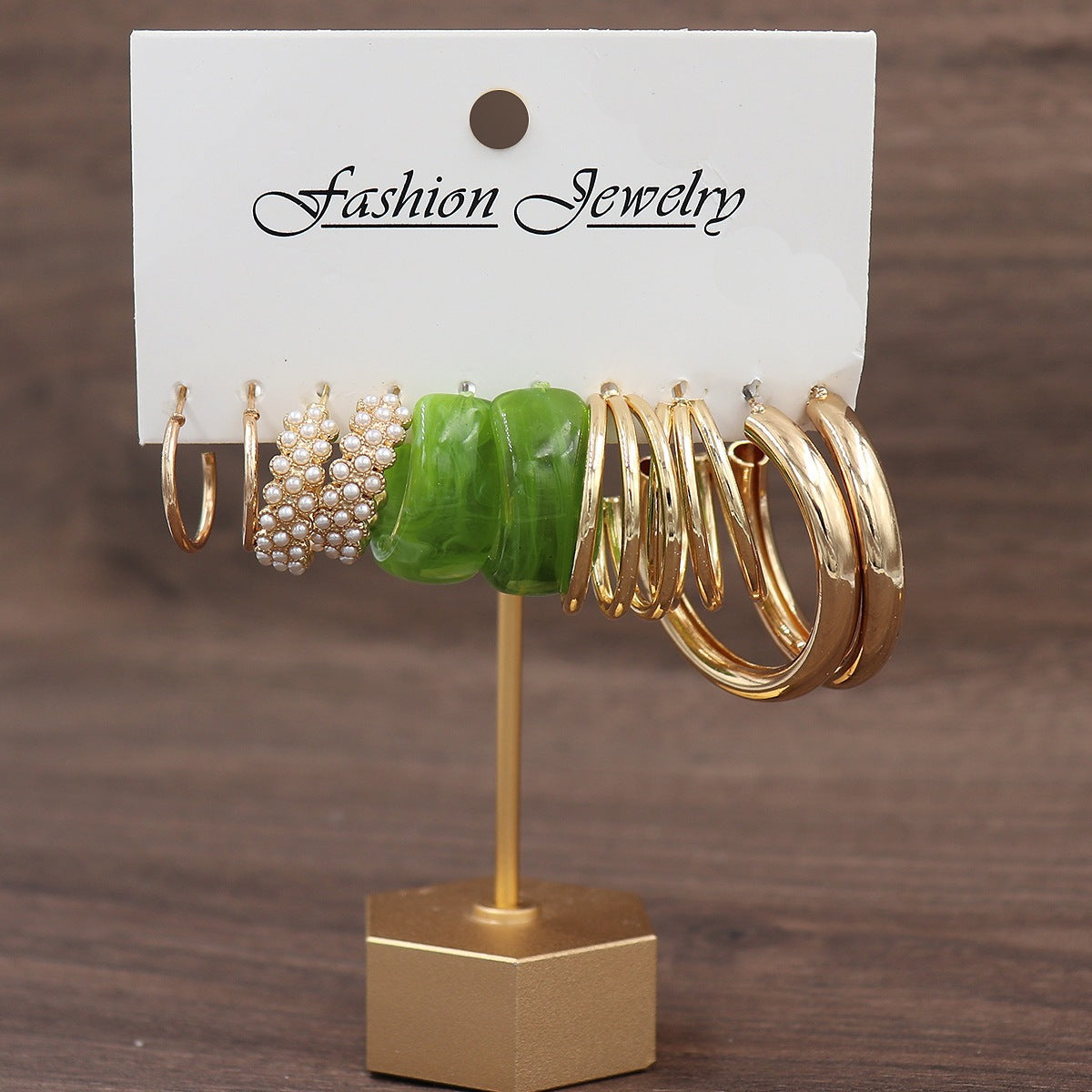 Women's Fresh Summer Versatile Acrylic Round Pairs Plastic Earrings