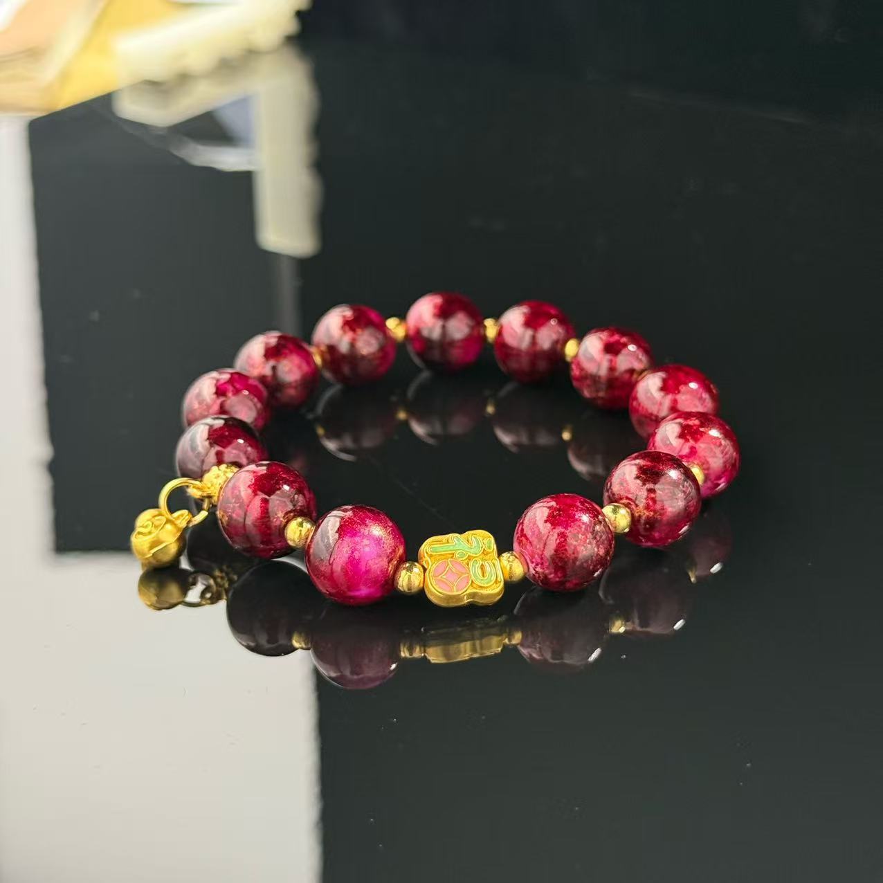 Women's & Men's Chinese Style Fu Lu Ethnic Advanced Gourd Character Live Broadcast Bracelet
