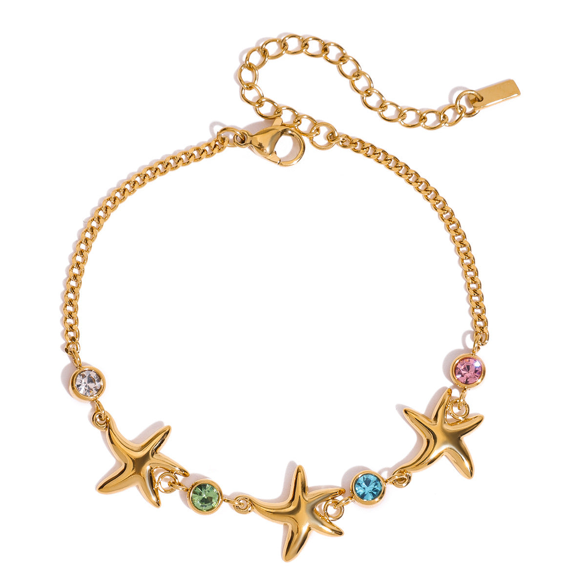 Women's Ding Zircon Starfish Stainless Steel High-grade Bracelets