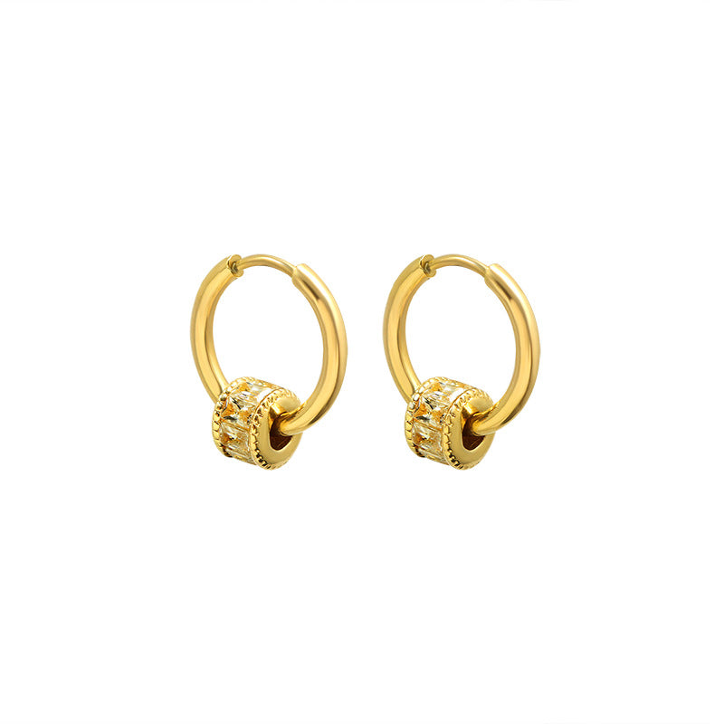 Women's Diamond Geometric Simple Titanium Steel Gold Plated Jewelry Set
