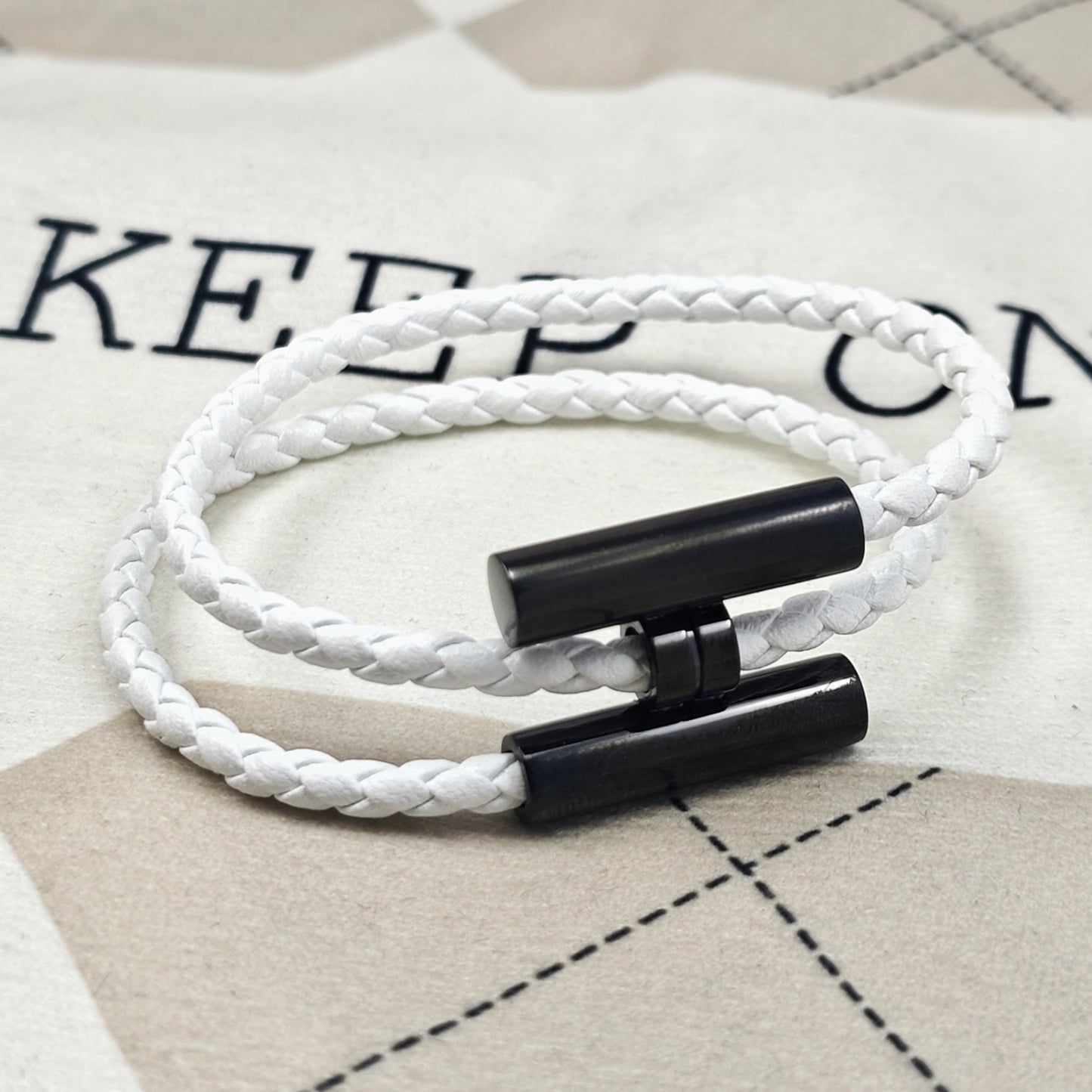 Women's & Men's Steel Leather Rope Woven Hand Strap Bracelets