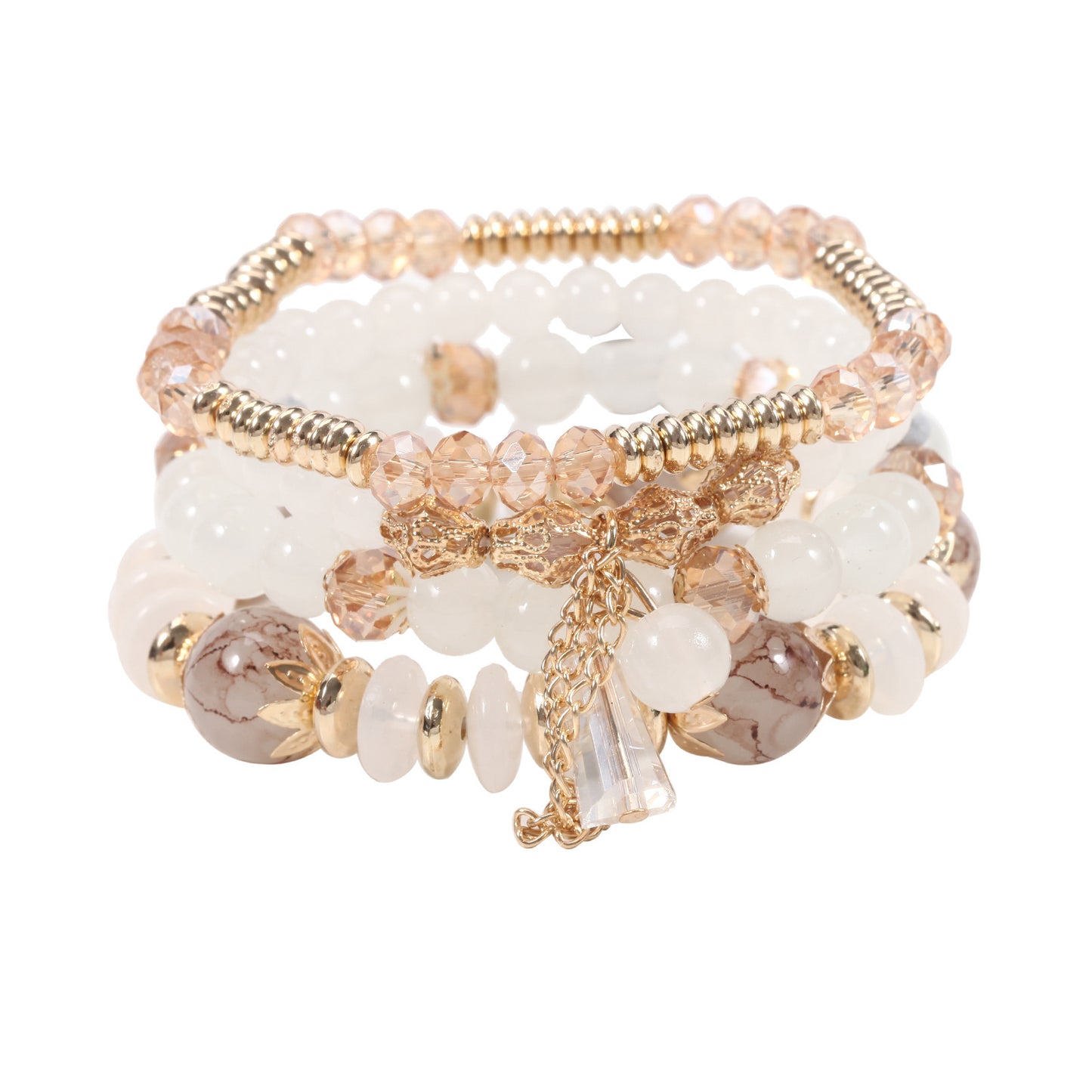 Bohemian Chain Tassel Colored Glass Crystal Bracelet