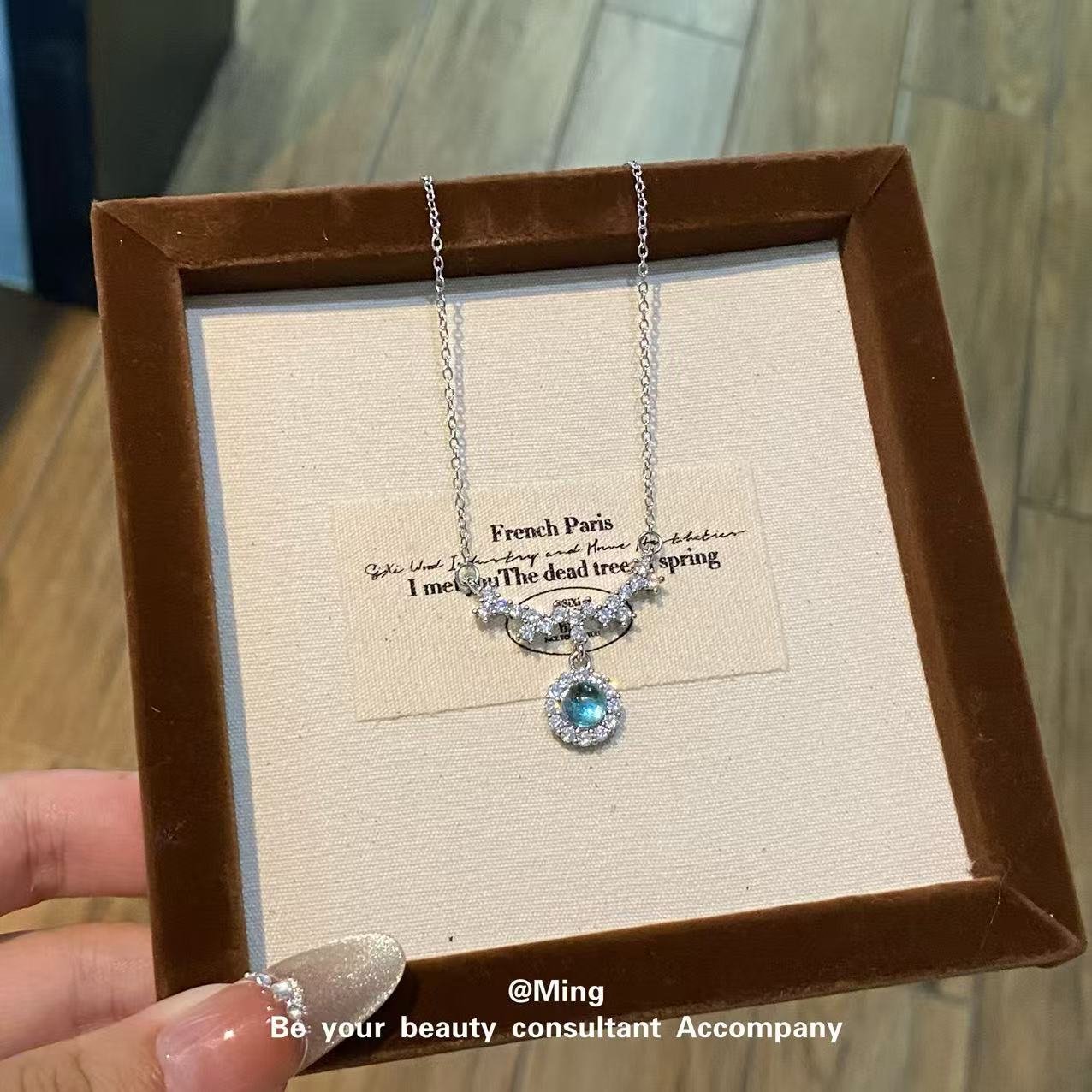 Sweet Blue Water Angel Tears Light Necklaces