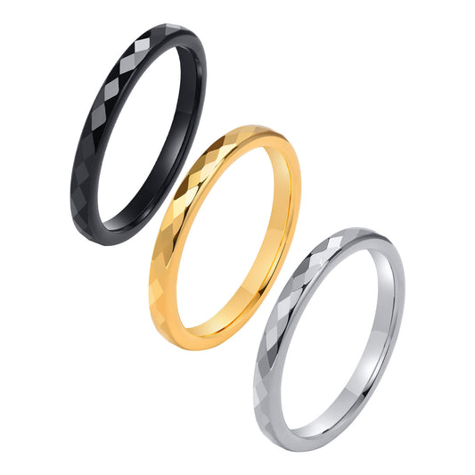 Ornament Tungsten Pieces Of Flower Cut Rings