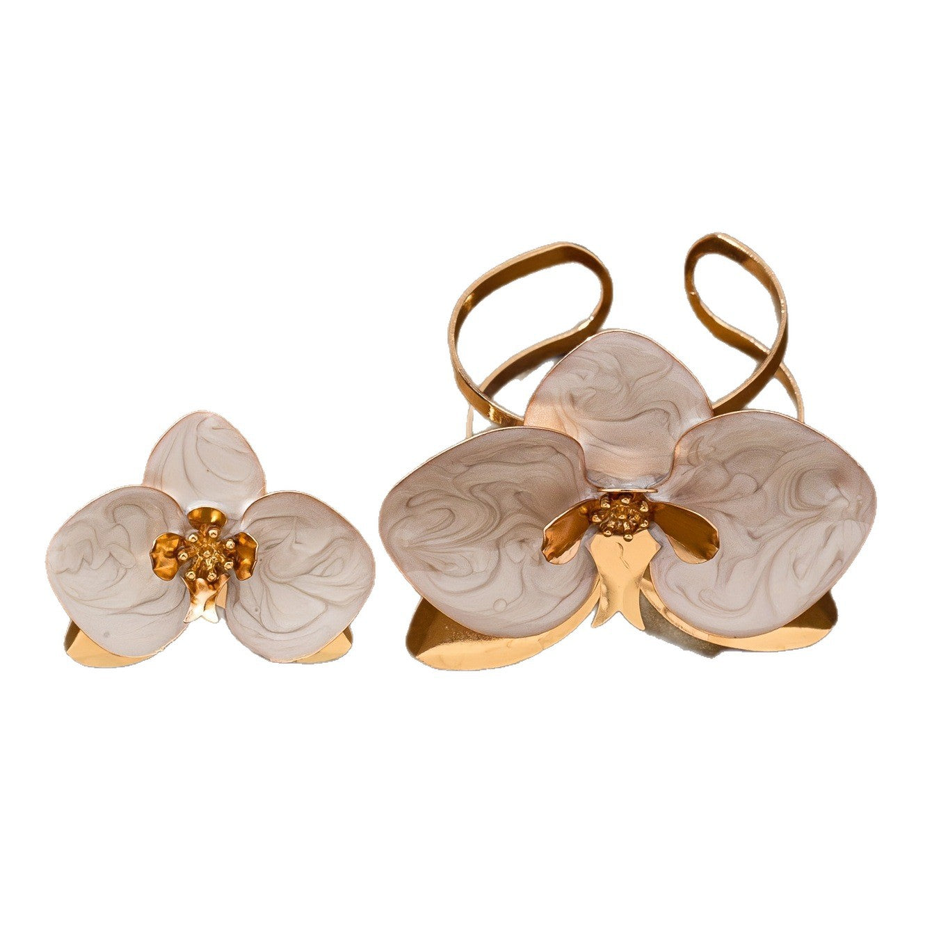 Sweet Fashion Lady's Flower Ear Light Jewelry Set