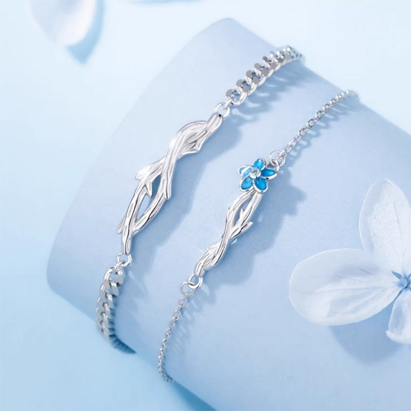 Women's & Men's Myosotis Couple Design Love Token Fashion Gift For Bracelet
