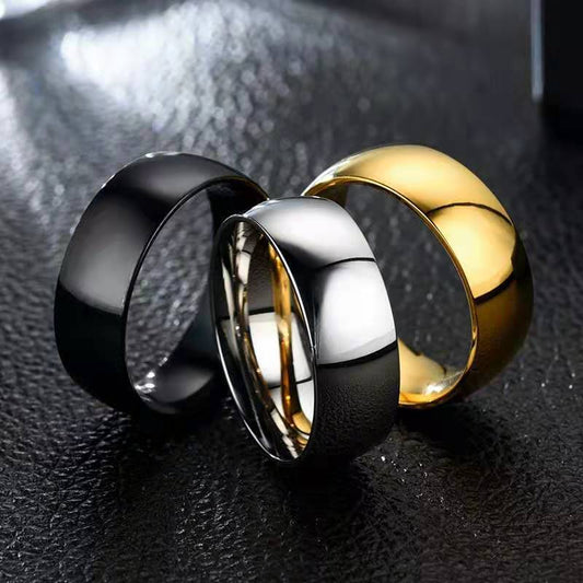 Women's & Men's Inside Outside Arc Gold Stainless Steel Rings