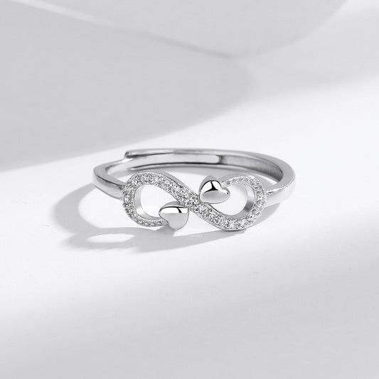 Sier Lucky Love Words Infinite Fashion Rings