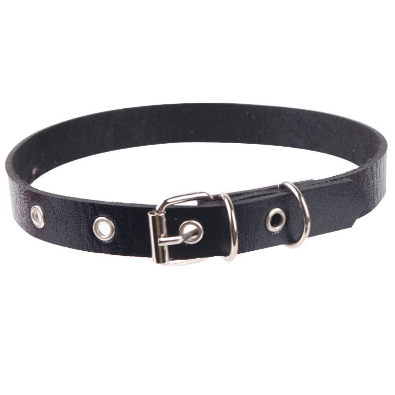Ya Mi Punk Flat Buckle Leather Collar