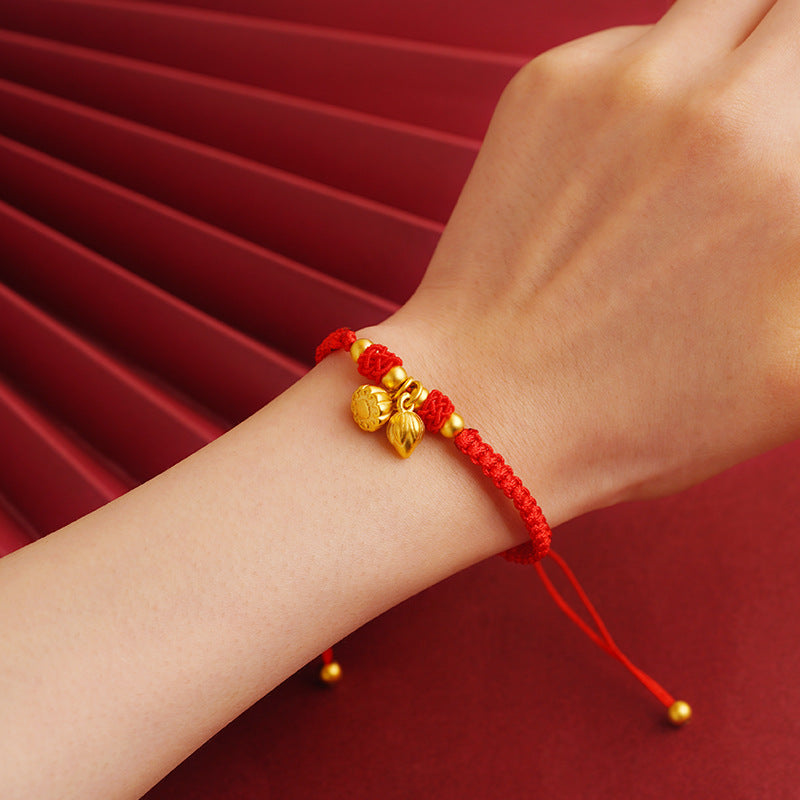 Women's Chinese Style Bamboo Joint Placer Gold Bracelets