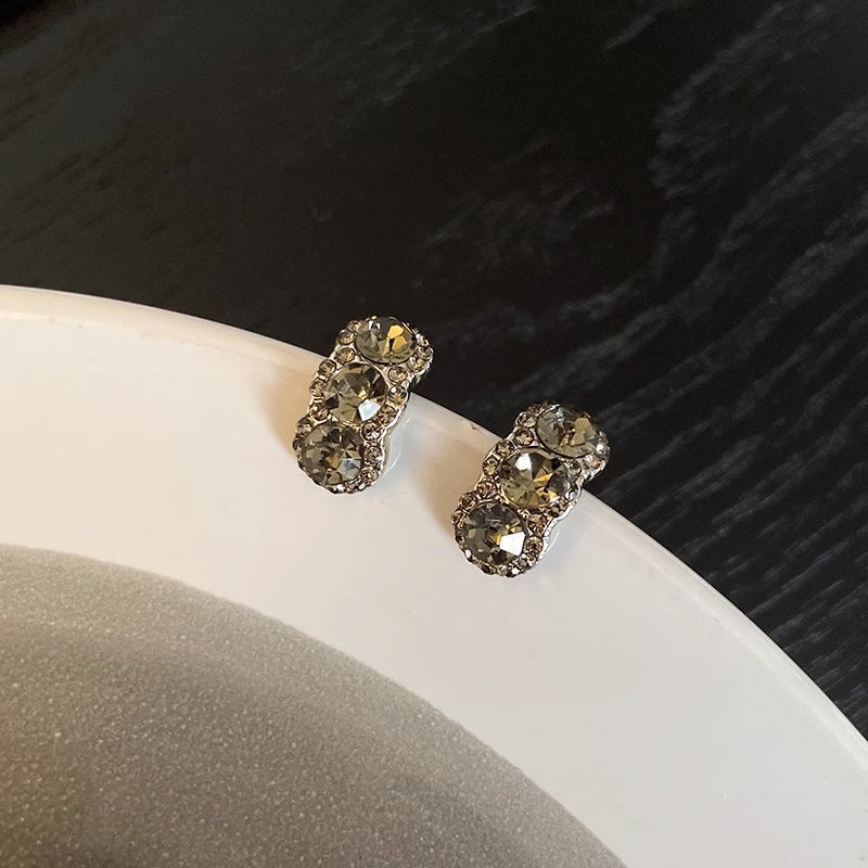 Delicate Shining Night Berlin Gray Niche Design Stud Earrings