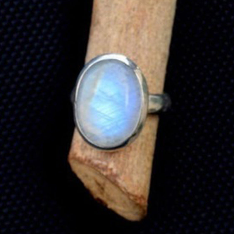 Style Vintage Thai Sier Moonstone Popular Rings