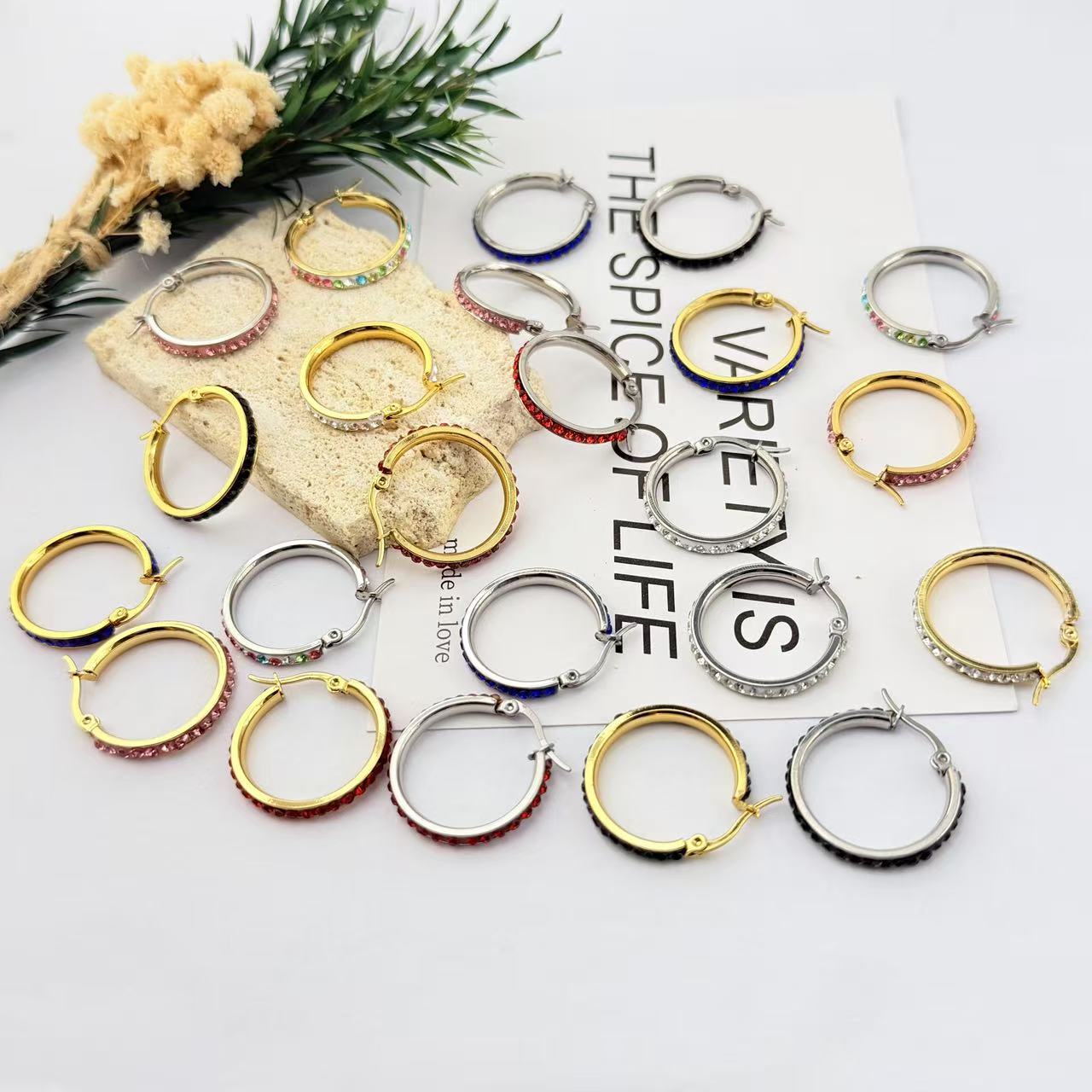 Women's Luxury Refined Rhinestone Full Diamond Big Hoop Fashion Earrings