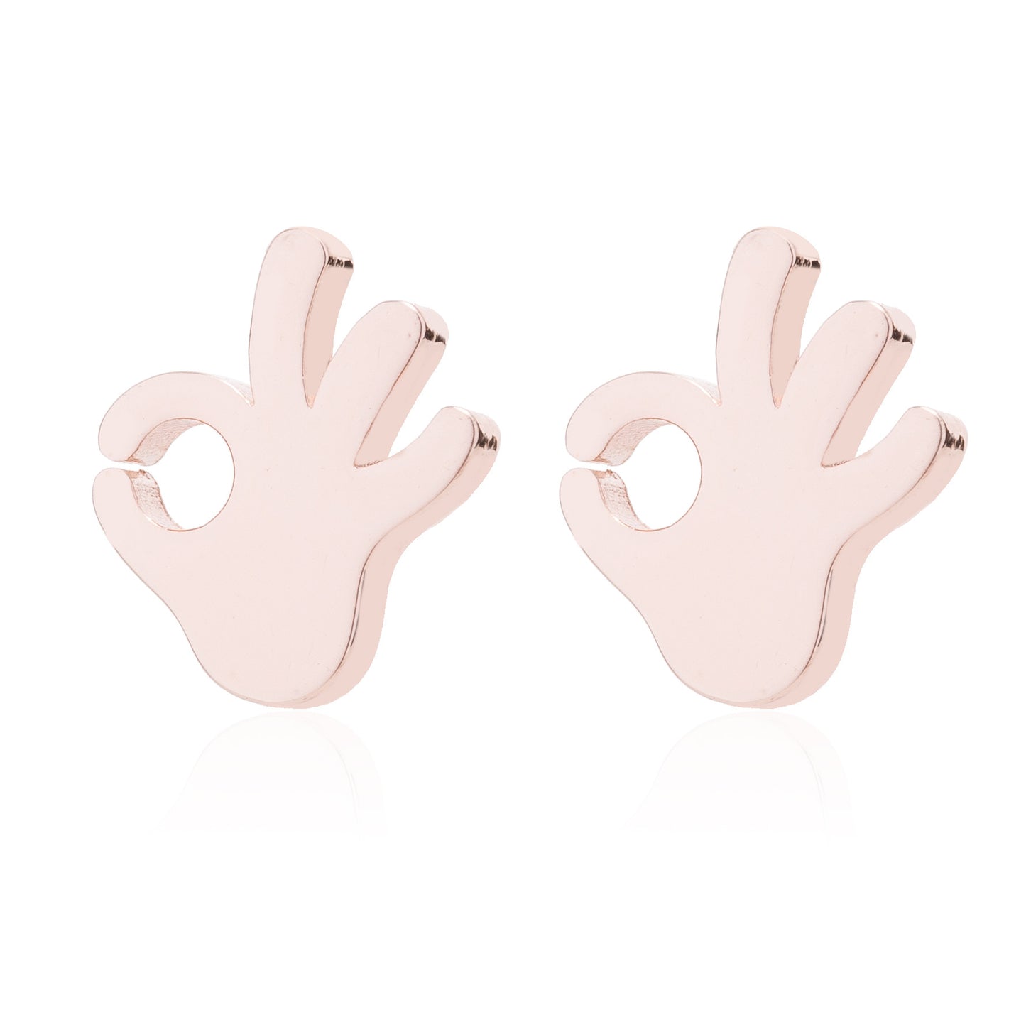 Women's Stainless Steel Geometric Gesture Love Heart Stud Earrings
