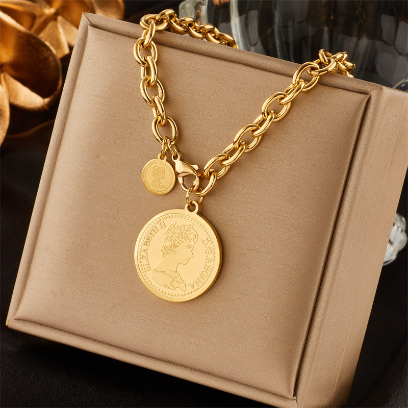Women's Sun Cross Stainless Steel Fashion Personality Design Necklace
