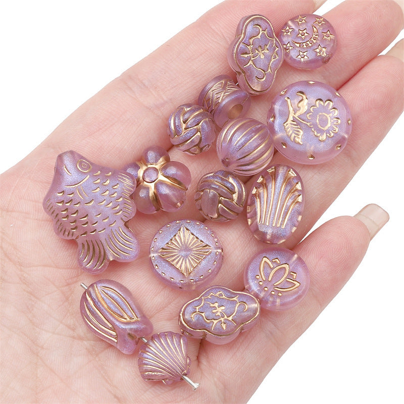 Acrylic Transparent Vintage Frosted Gold Scattered Beads Jewelry Accessories