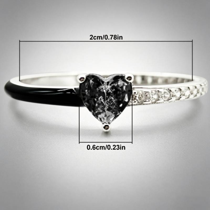 Women's Heart-shaped Zircon Temperament Wild Fashion Enamel Ring