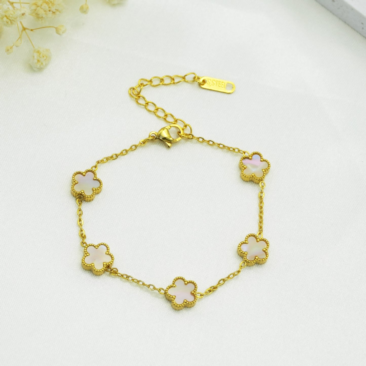 Steel Parthenocissus Grass Plum Blossom Colorful Fashionable Bracelets