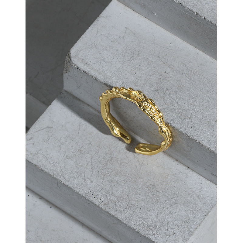 Women's Korean Niche Design Minimalist Irregular Texture Rings