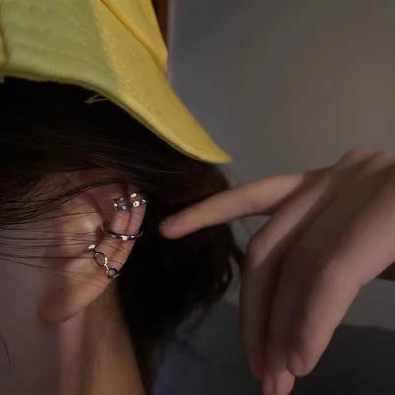 Clip Female Star Awn Niche Design Earrings