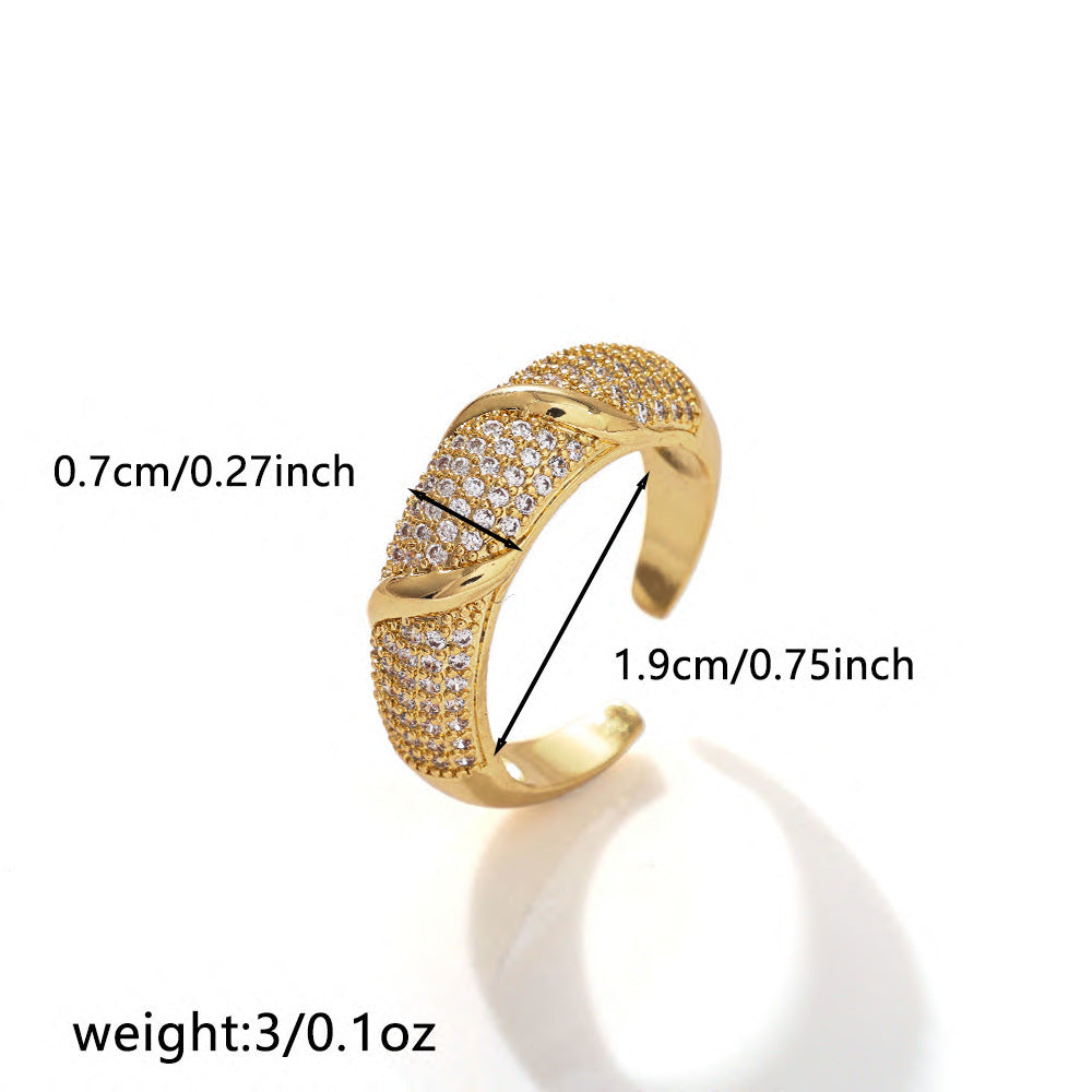 Diamond Open Light Luxury Minority Design Ring