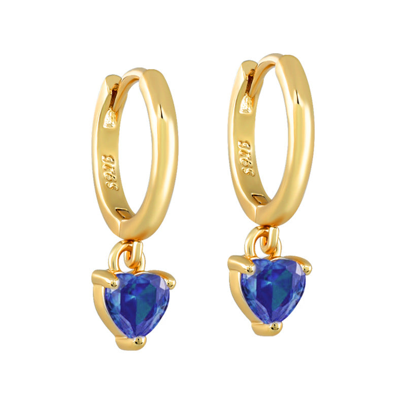 Affordable Luxury Fashion Heart-shaped Design Frosty Style Female Earrings