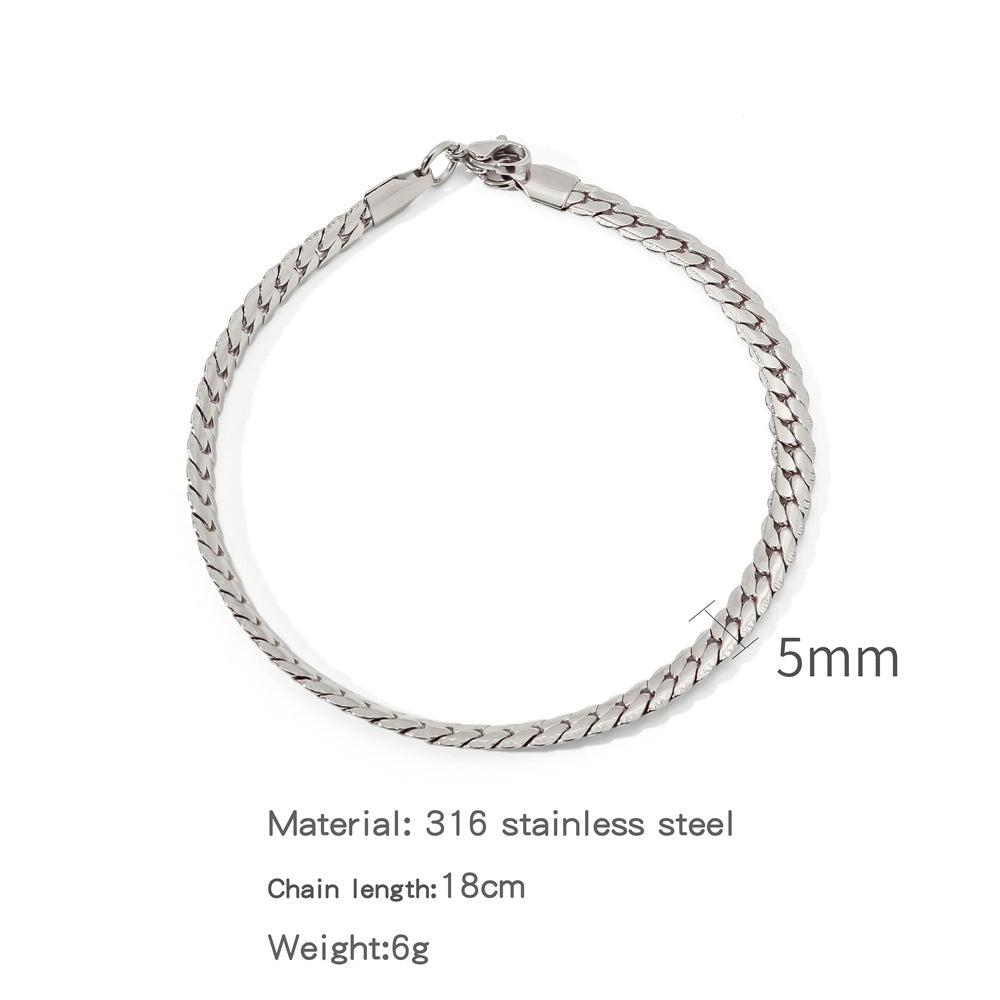 Encrypted Embossed Does Not Fade Niche Personality Electroplated Unisex Bracelet