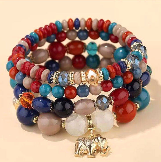 Fashionable Bohemian Elephant Simple Mix Match Metal Bracelet