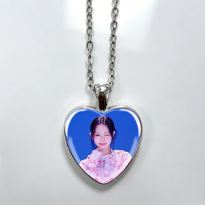 Love Alloy Korean Group Support Heart Sweet Beauty Fans Clavicle Necklaces