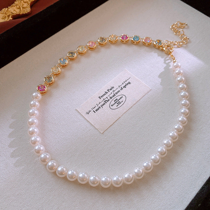 Pearl Twin Clavicle Chain Light Luxury Necklaces