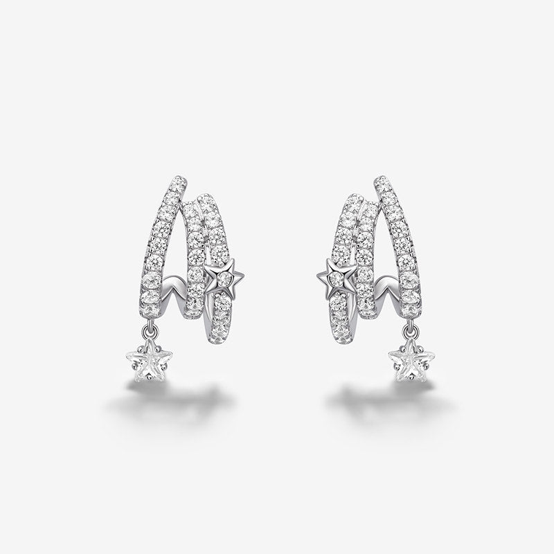 Bright Meteor Shiny Ear Clip Light Luxury Rings