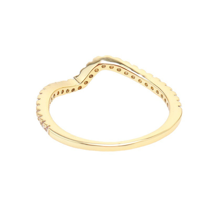 Women's Wave Affordable Luxury Fashion Gold Plated Rings