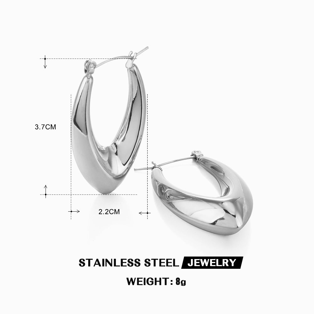 Women's High-grade Retro Stainless Steel French Style Light Luxury Earrings