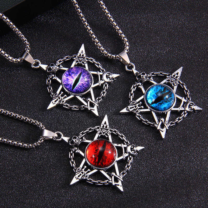 Style Old Five-pointed Star Turkish Blue Necklaces