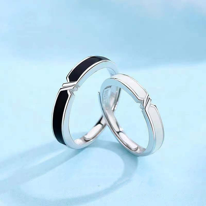 Women's & Men's Couple Pair Of Light Luxury Minority Rings