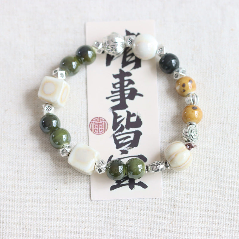 Chinese Ceramic Ethnic Style National Porcelain Bracelets