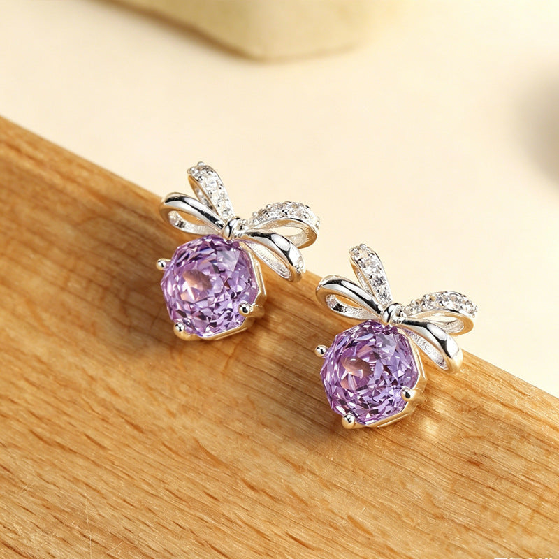 Summer Colorful Millennium Rose Cut Zircon Light Luxury Earrings