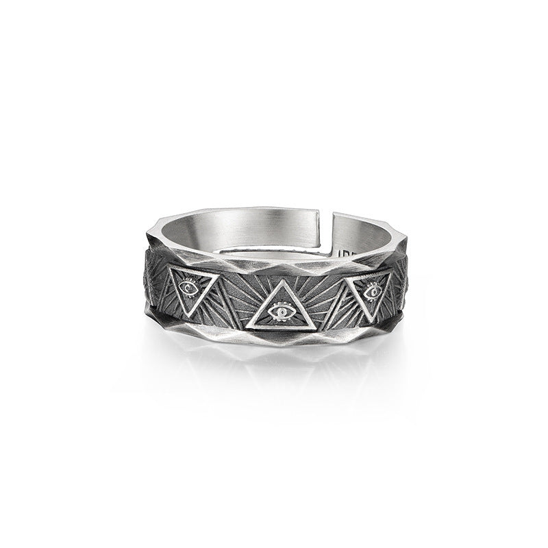 Men's Design Sense Niche Retro Personalized Index Ring