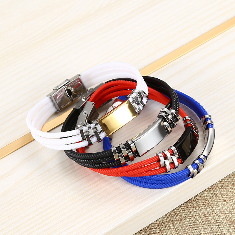 Men's Commodity Stall Jewelry Korean Hand-woven Stainless Bracelets