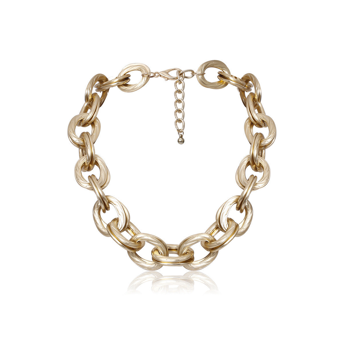 Hop Style Punk Rock Thick Chain Exaggerated Hemp Surface Metal Necklaces