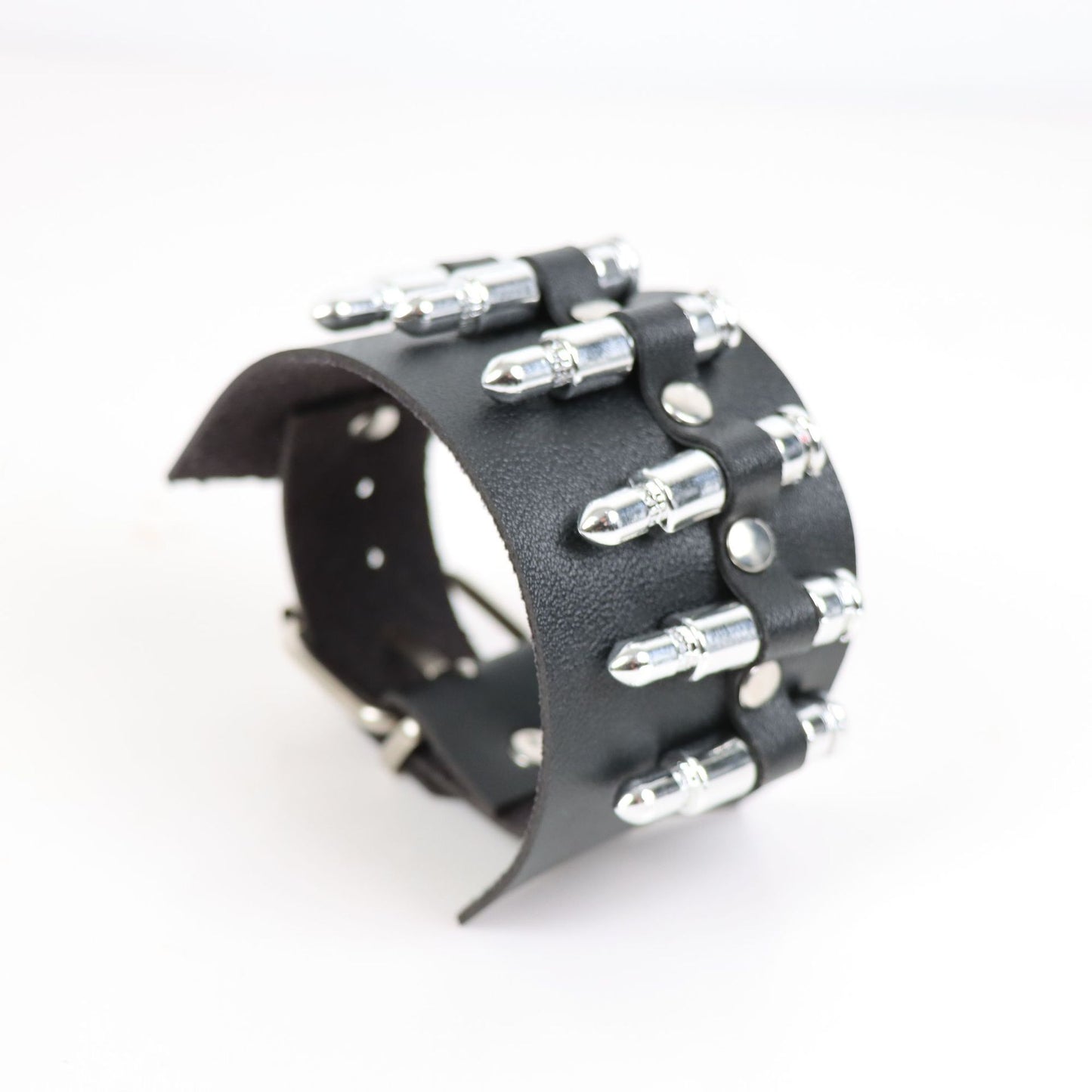 Men's Fashion Punk Leather Neck Pin Buckle Collar