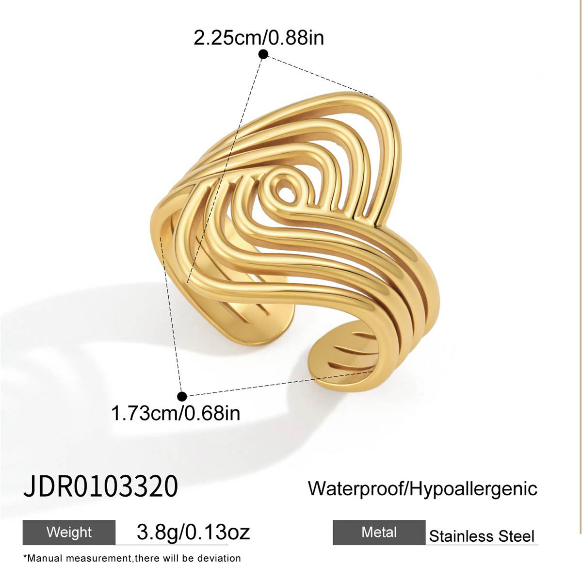 Linear Titanium Steel No Fading Female Ring